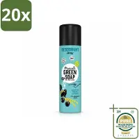 Marcels Green Soap 20 sprays déodorants "Marcel's Green Soap" - Parfum mimosa et cassis - 150 ml - Pack économique - 20 pièces