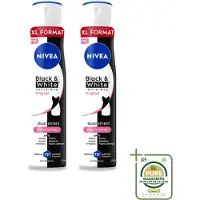 Nivea 2 sprays déodorants Invisible Black & White Original - 250 ml - Lot de 2