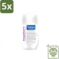 Sanex 5 déodorants roll-on Advanced Atopiderm pour peaux sensibles, 50 ml - Pack économique - 5 pièces