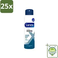 Sanex 25 sprays déodorants Men, action 72 heures, contrôle actif – 200 ml – Lot de 25 pièces