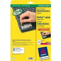 Avery Zweckform Étiquettes L6146-20, infalsifiables, extrêmement résistantes, adaptées aux imprimantes laser noir et blanc, 63,5 x 33,9 mm, 480 pièces/20 feuilles A4, film acrylique, blanc