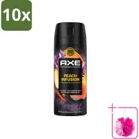 Axe 10 vaporisateurs corporels Fine Fragrance Collection, parfum pêche, format 150 ml, lot de 10
