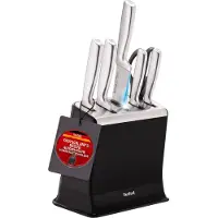 Tefal EverSharp K2977S44 set et bloc de couteaux 6 pièces en acier inoxydable avec aiguiseur intégré