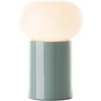 Brilliant Lampe de table verte Knut avec verre blanc
