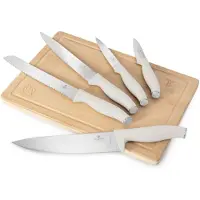Berlinger Haus Coffret de Couteaux 5 Pièces Noir avec Planche à Découper en Bambou de la Collection Sahara