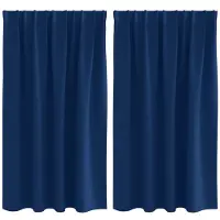 vidaXL Rideaux occultants à œillets, 2 pièces, bleu marine, polyester