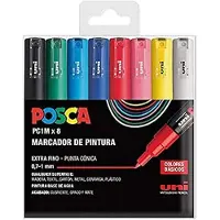 Uni-Ball Jeu de marqueurs PC-1M 8 pièces Multicolore (8 x)