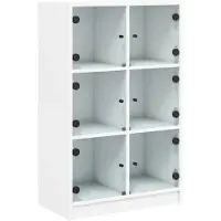 vidaXL Highboard avec portes blanc 68x37x109 cm Bois composite