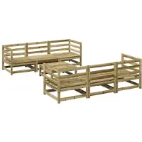 vidaXL Ensemble de canapés de jardin, 7 pièces, en pin imprégné