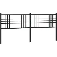 vidaXL Tête de lit en métal noir 193 cm