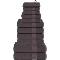 vidaXL Ensemble de serviettes 12 pcs anthracite 360 g/m² 100% coton