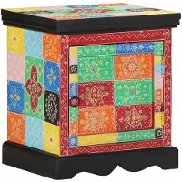 vidaXL Table de chevet multicolore 40x35x45 cm bois de manguier solide