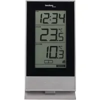 Technoline WS 9910, Noir, Argenté, Thermomètre intérieur, Thermomètre extérieur, Thermomètre, Thermomètre, -9,9 à 59,9 °C, -39,9 à 59,9 °C