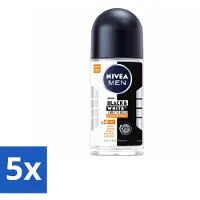 Nivea MEN - Déodorant Roller - Black & White Ultimate Impact - 50 ml - Vorteilspack - 5 Stücke