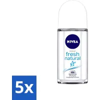 Nivea 5 déodorants roll-on Fresh Natural - 50 ml - Pack avantage - 5 pièces