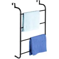 Huismerk Porte-serviettes suspendu de porte Métal Noir