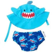 Zoocchini Shark Swimsuit Diaper Upf 50 Bleu 3-6 Months Garçon