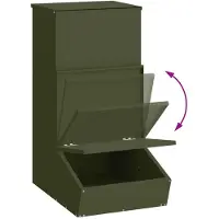 vidaXL Distributeur de nourriture pour animaux, vert olive, 55 x 38 x 76 cm, capacité de 20 kg