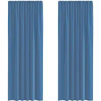 vidaXL Voile Rideaux avec passants 2 pcs. Bleu roi 140x260 cm