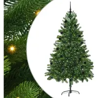 vidaXL Arbre de Noël avec 300 LEDs avec support Vert 210 cm PE