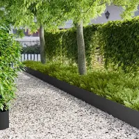 vidaXL Bordure de jardin, 30 pièces, 100 x 18 cm, acier, noir