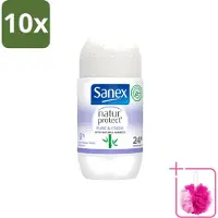 Sanex 10 déodorants roll-on Natur Protect – Pureté et fraîcheur au bambou – 50 ml – Pack économique – 10 pièces