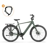 Puch E-Nova - VTT électrique - 28 pouces - Moteur 250W - Autonomie de 160 km - Boîte de vitesses automatique à 2 rapports - Freins à disque hydrauliques - Batterie 540Wh - Couleur : vert olive mat