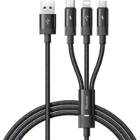 Mcdodo 3In1 Usb Cable Fast Charging Usb-C Lightning Micro Usb Qc 1M Led