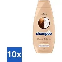Schwarzkopf - Shampooing Repair & Care - Régénère les cheveux abîmés - 400 ml - Pack avantage - 10 pièces