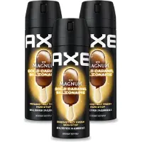 Axe 3 vaporisateurs corporels Magnum Gold Caramel Billionaire, 150 ml - Pack avantage - 3 pièces