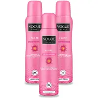 Vogue 3 déodorants Adore Parfum pour femmes - 150 ml - Pack avantage - 3 pièces