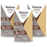 Rexona 3 déodorants roll-on Maximum Protection Active Shield, 45 ml chacun - Pack avantage - 3 pièces
