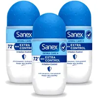 Sanex 3 déodorants roll-on Dermo Extra Control - 53 ml - Pack avantage - 3 pièces