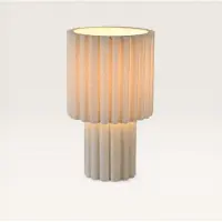LUSENZ - Lampe de table Selyra lino Douille E27 IP20 Blanche cassée