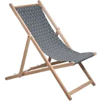 Jardin Prive Transat Jardin Prive - Bois de Hêtre Brun Gris Mobilier d'Extérieur