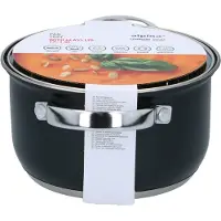 Alpina Casserole Alpina avec couvercle, compatible induction, 1,9L, 16cm - Casserole noire et grise