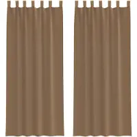 vidaXL Voile Rideaux avec passants 2 pcs. Marron clair 140x260 cm