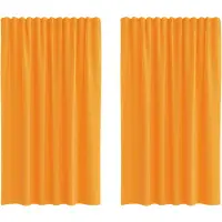 vidaXL Voile Rideaux avec poches pour tringles 2 pcs. Orange