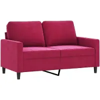vidaXL Canapé à 2 places Rouge bordeaux 120 cm Velours