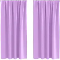 vidaXL Rideaux occultants avec anneaux 2 pcs lilas 175 x 140 cm