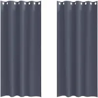 vidaXL Rideaux occultants à œillets, lot de 2, anthracite, 225 x 140 cm