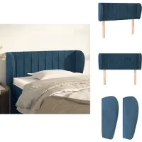 vidaXL Tête de lit avec oreilles bleu foncé 103x23x78/88 cm velours