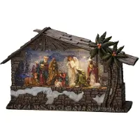 Konstsmide Lanterne à eau LED, "Crèche", marron, remplie d'eau, minuterie 5h, 3 diodes blanches chaudes, fonctionne sur piles & USB, intérieur - 4286-000