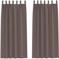 vidaXL Rideaux occultants à œillets, 2 pièces, marron foncé, polyester