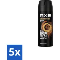Axe - Déodorant spray - Dark Temptation - Parfum chocolat - Frais et séduisant - 150 ml - Pack avantage - 5 pièces