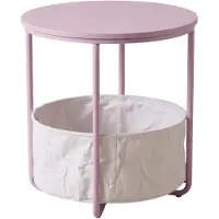 SCENA LIVING Table d'appoint ronde avec panier, diamètre 45 cm x hauteur 50 cm