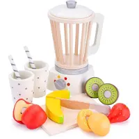 Woet Mixeur jouet - - mixeur junior - en bois - 10 pièces - 20,4 x 13,7 x 10,7 cm