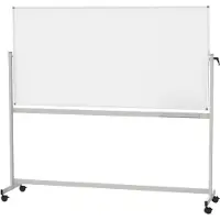 MAUL Tableau blanc mobile MAULstandard - utilisable des 2 côtés - plastifié - tableau pivotant - L 2000 x H 1000 mm