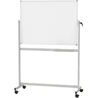MAUL Tableau blanc mobile MAULstandard - utilisable des 2 côtés - plastifié - tableau pivotant - L 1200 x H 900 mm