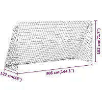Shumee But de football avec filet blanc 366x122x182 cm Acier